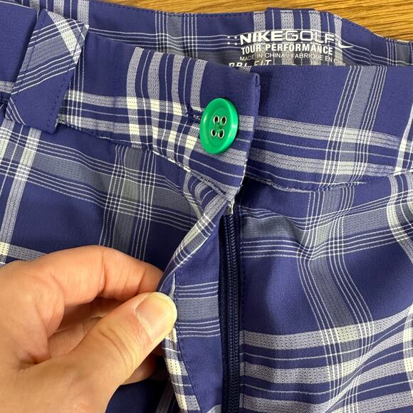 Nike Golf Purple Plaid Mid Rise Tour Performance Straight Leg Pants - Picture 3 of 8